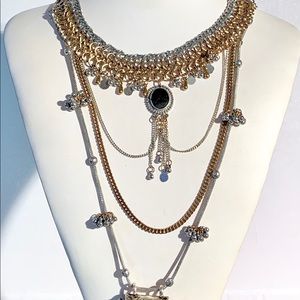 Multi Tone Boho Drop Necklace